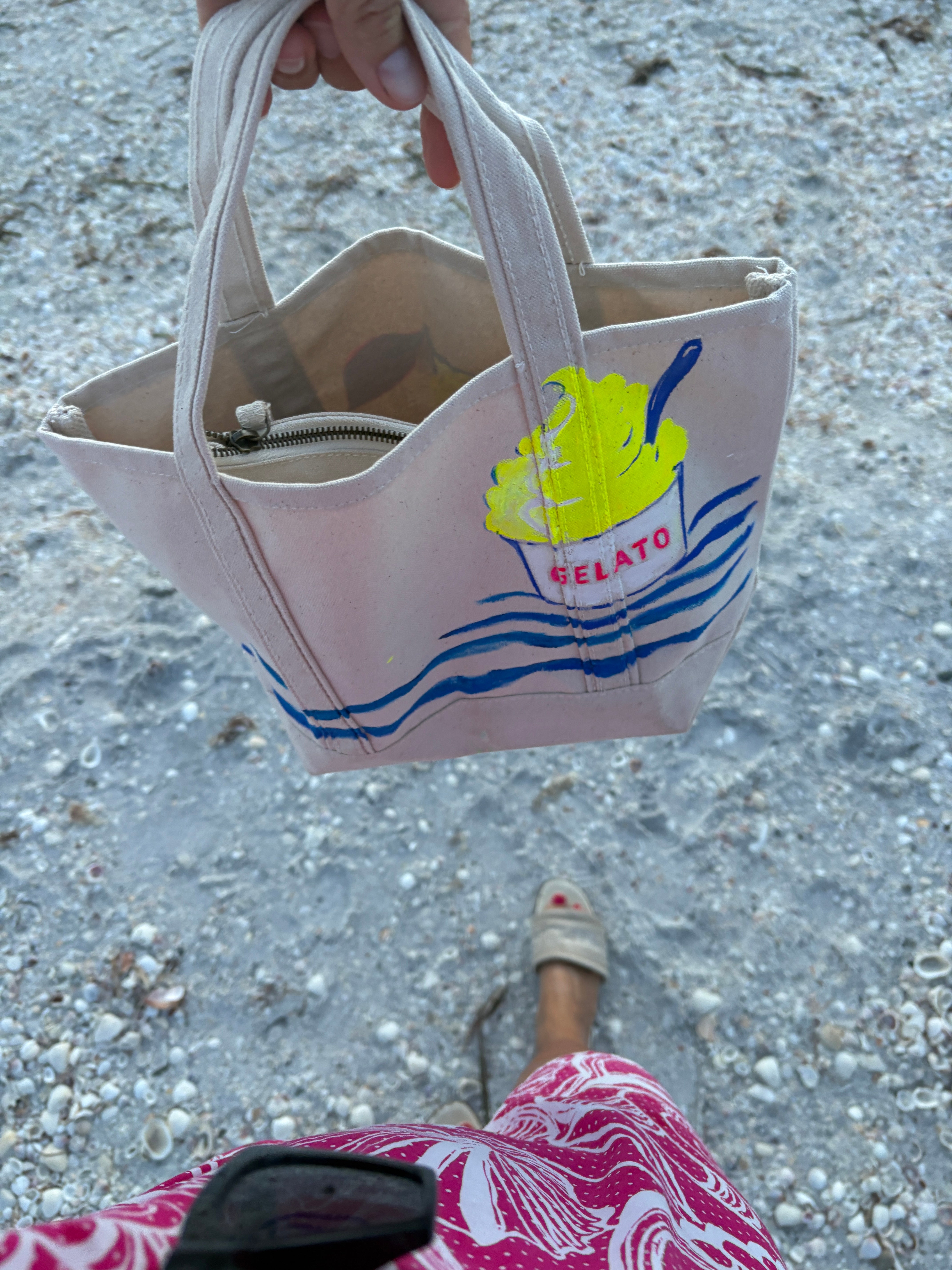 LIMONE + GELATO | Hand Painted Mini Tote