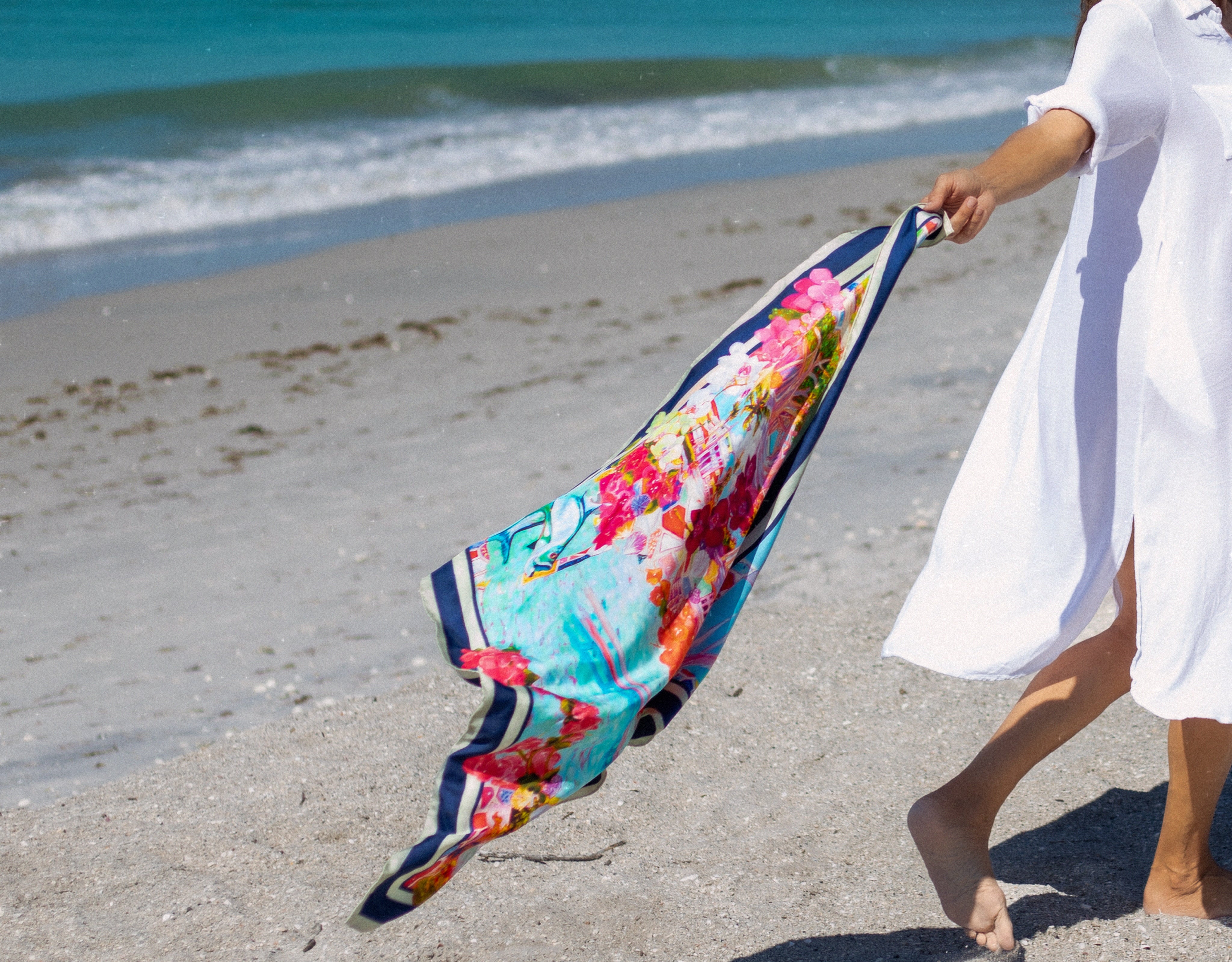 The Boca Grande Silk Scarf - Midnight Pass