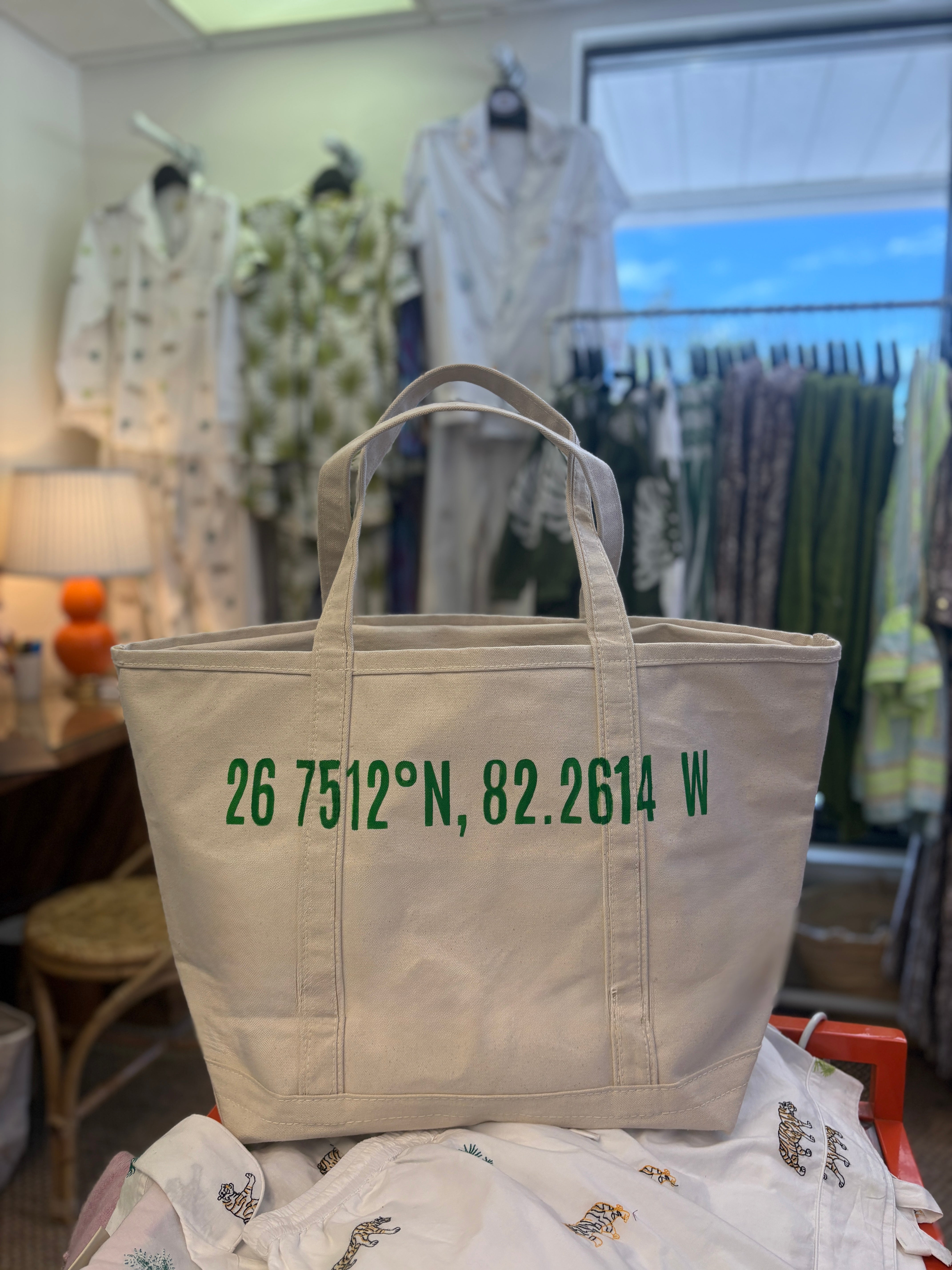 Boca Grande Coordinates Large Tote in Gasparilla Green