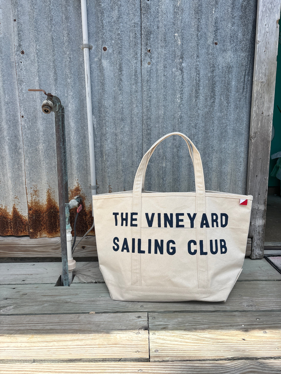 Martha’s Vineyard Sailing Club hand-painted large tote