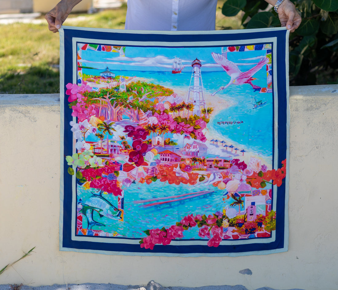 The Boca Grande Silk Scarf - Midnight Pass