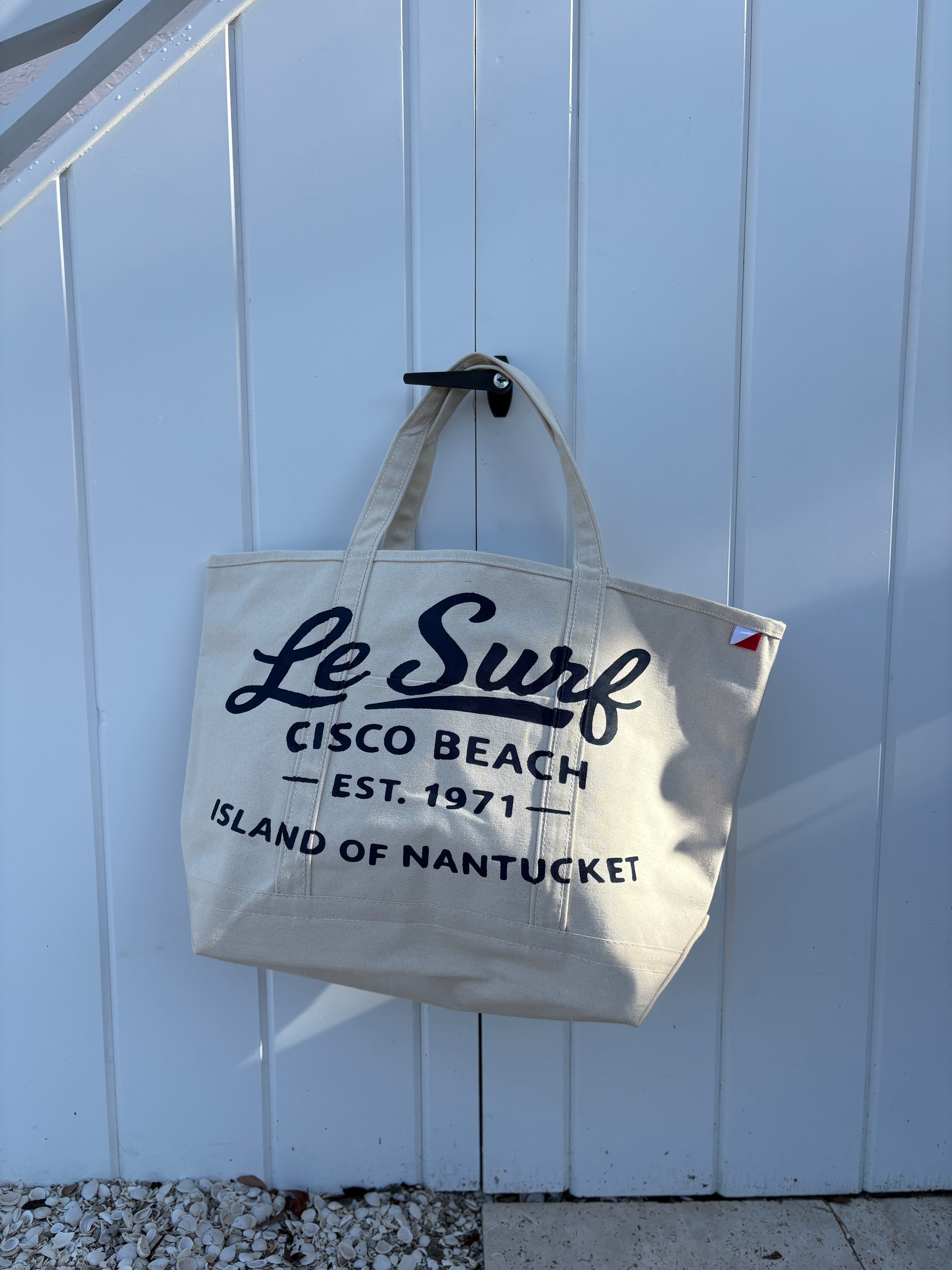 Nantucket Le' Surf Cisco Beach hand-painted large tote