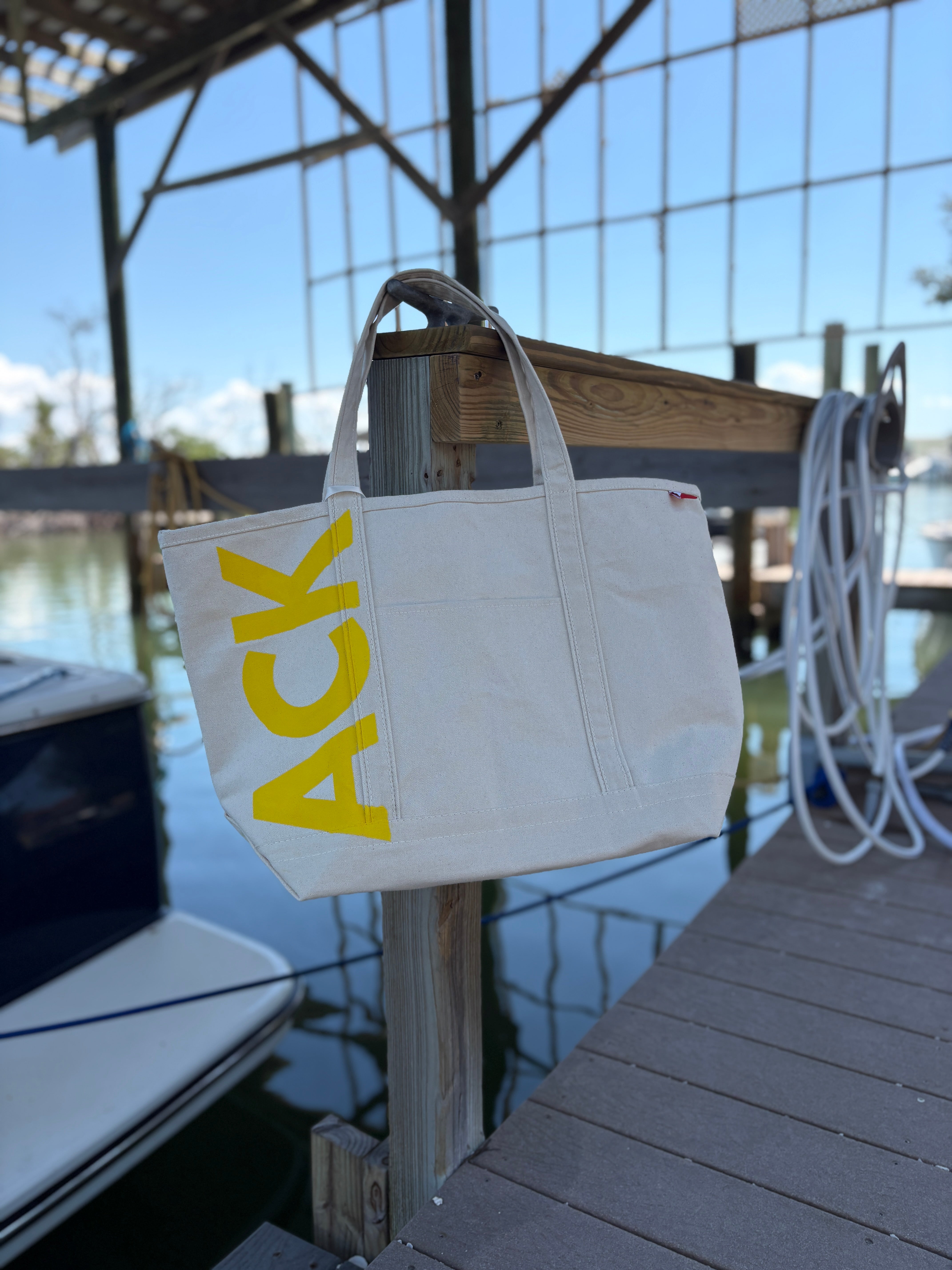 Nantucket Daffodil hand-painted large tote (daffy)