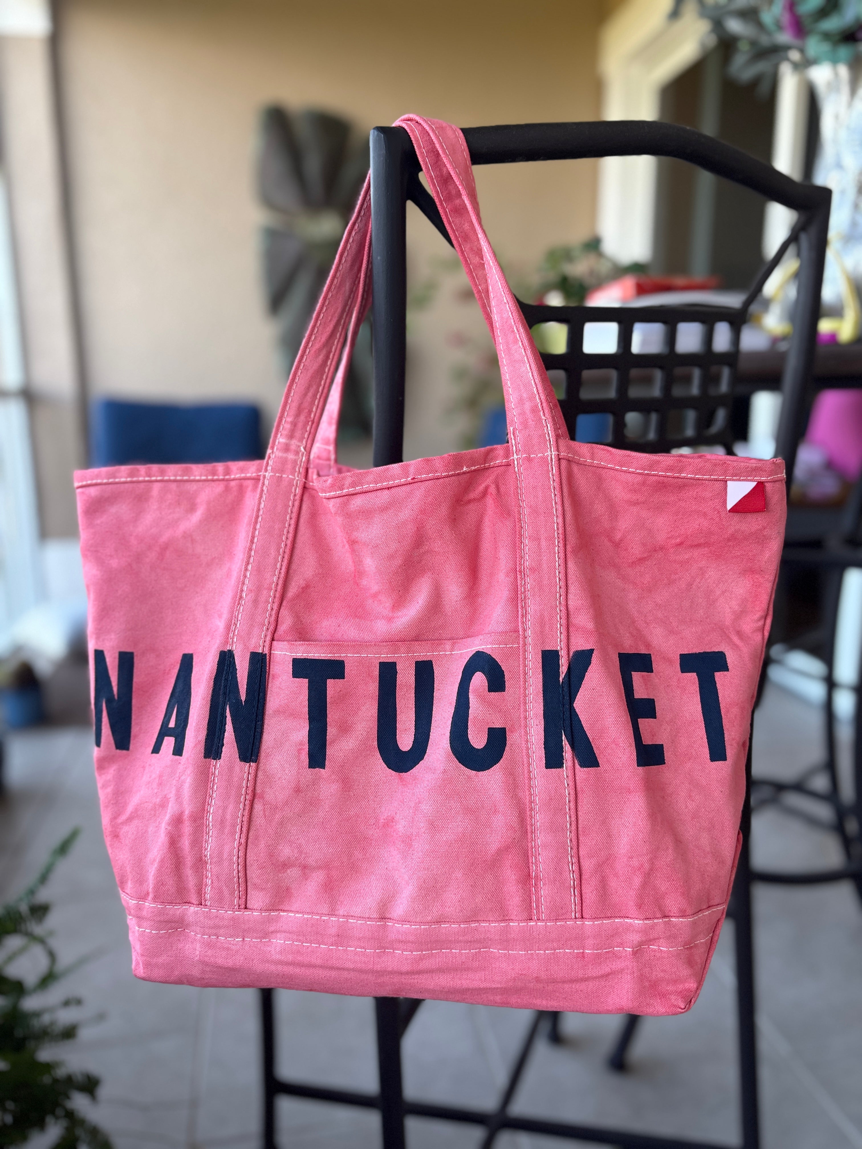 Nantucket hand-dyed hand-painted large tote