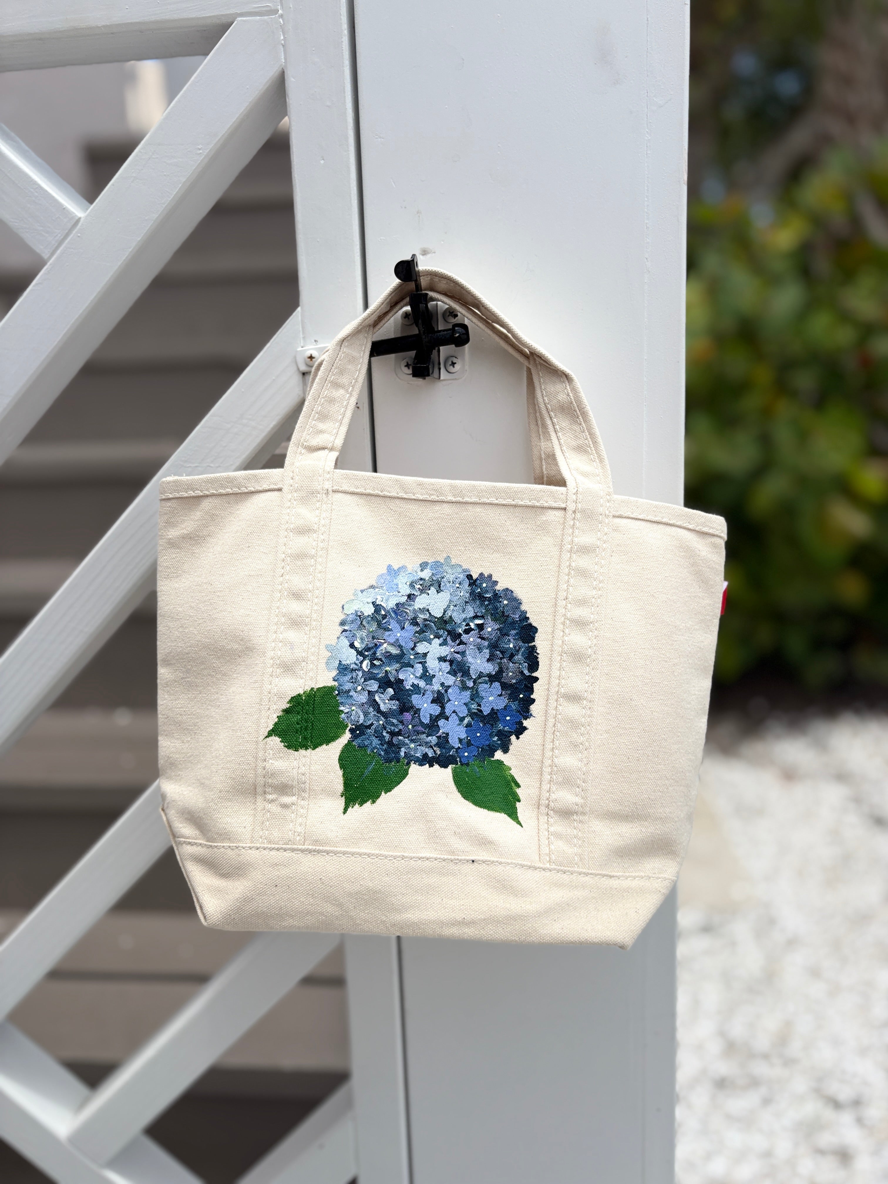 Nantucket Hydrangea ACK Mini-Tote Hand-Painted