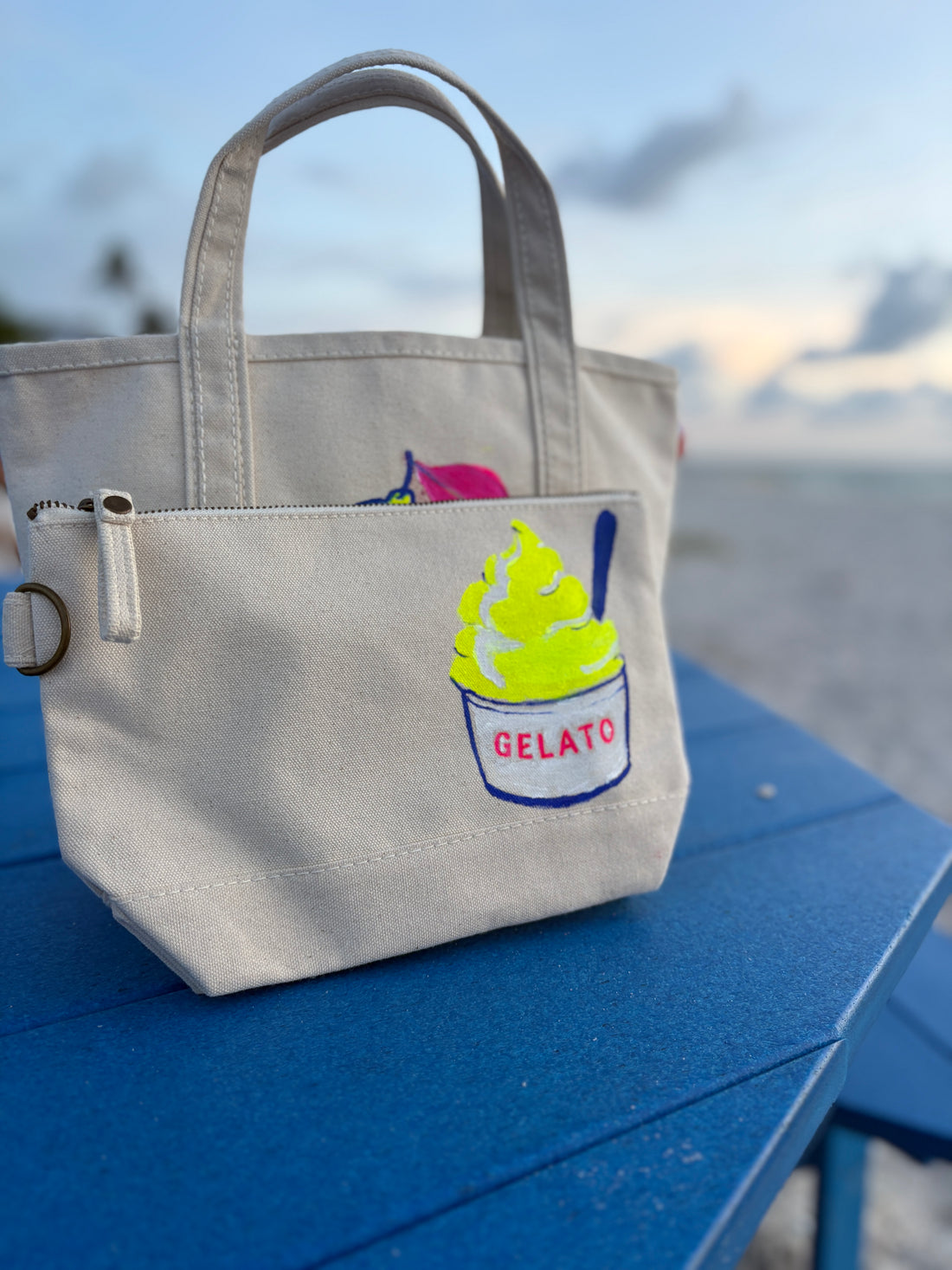 GELATO | Hand Painted Mini Zip Pouch
