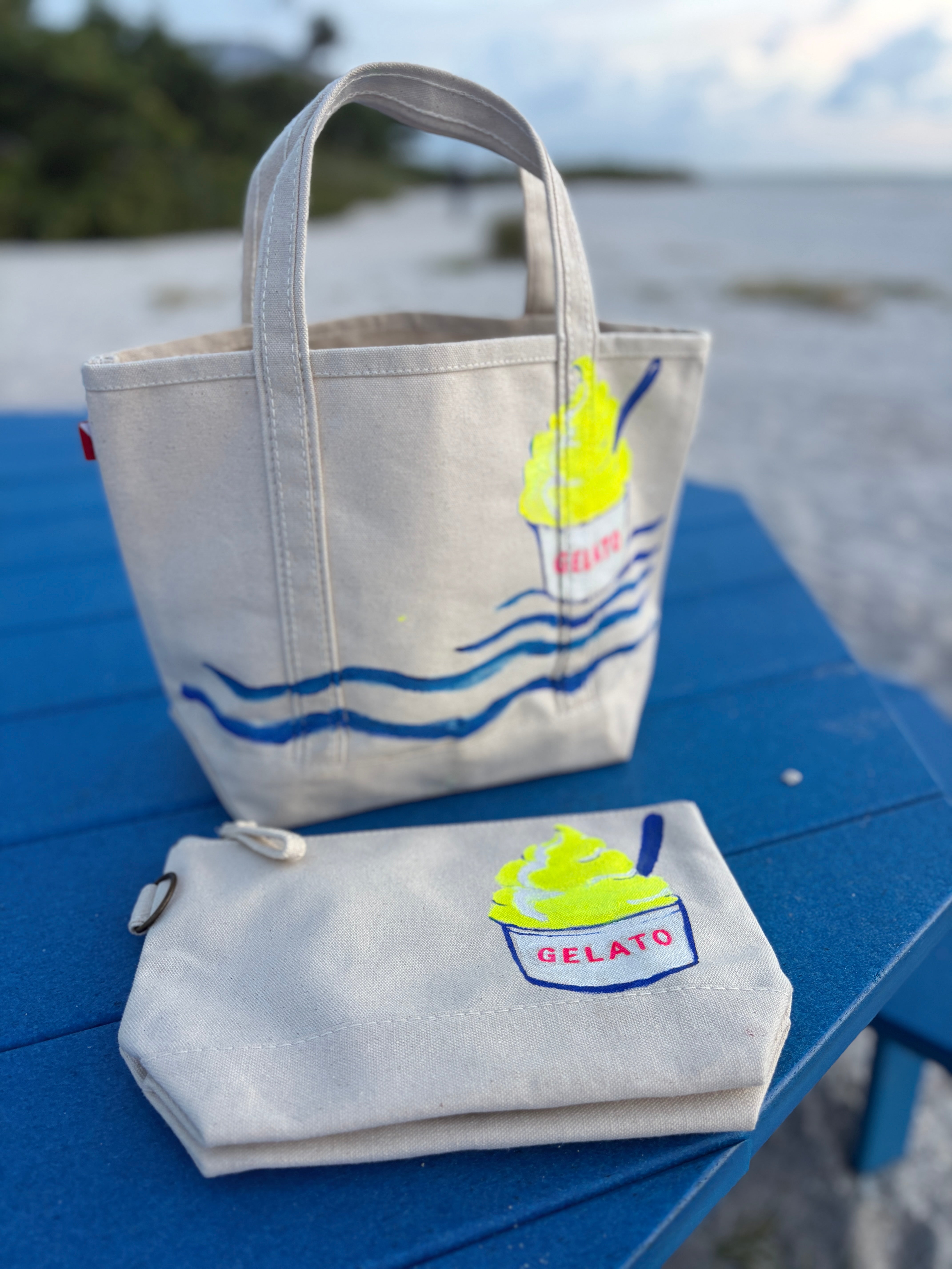 LIMONE + GELATO | Hand Painted Mini Tote