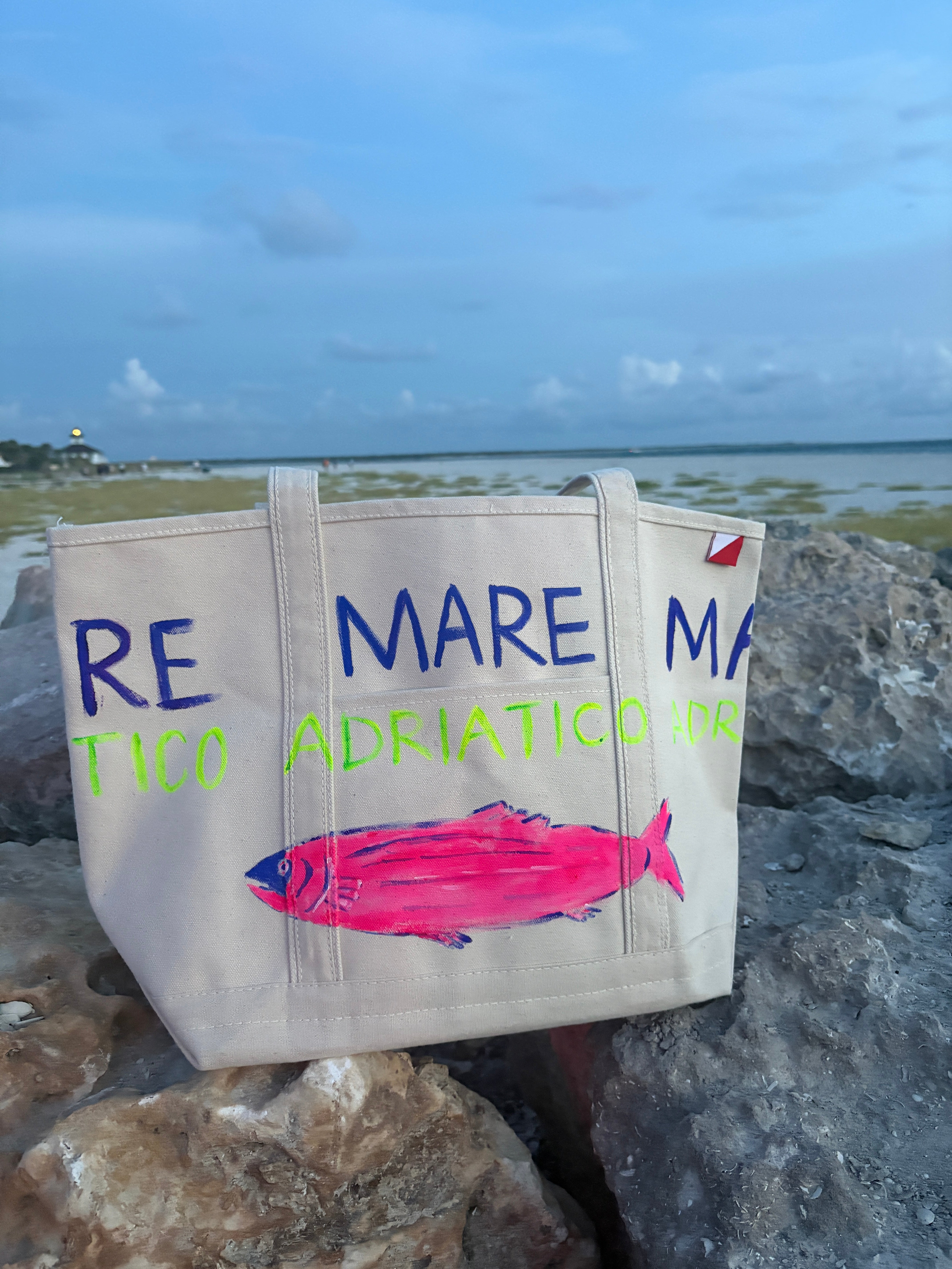 MARE ADRIATICO | Hand Painted Medium Boat & Tote