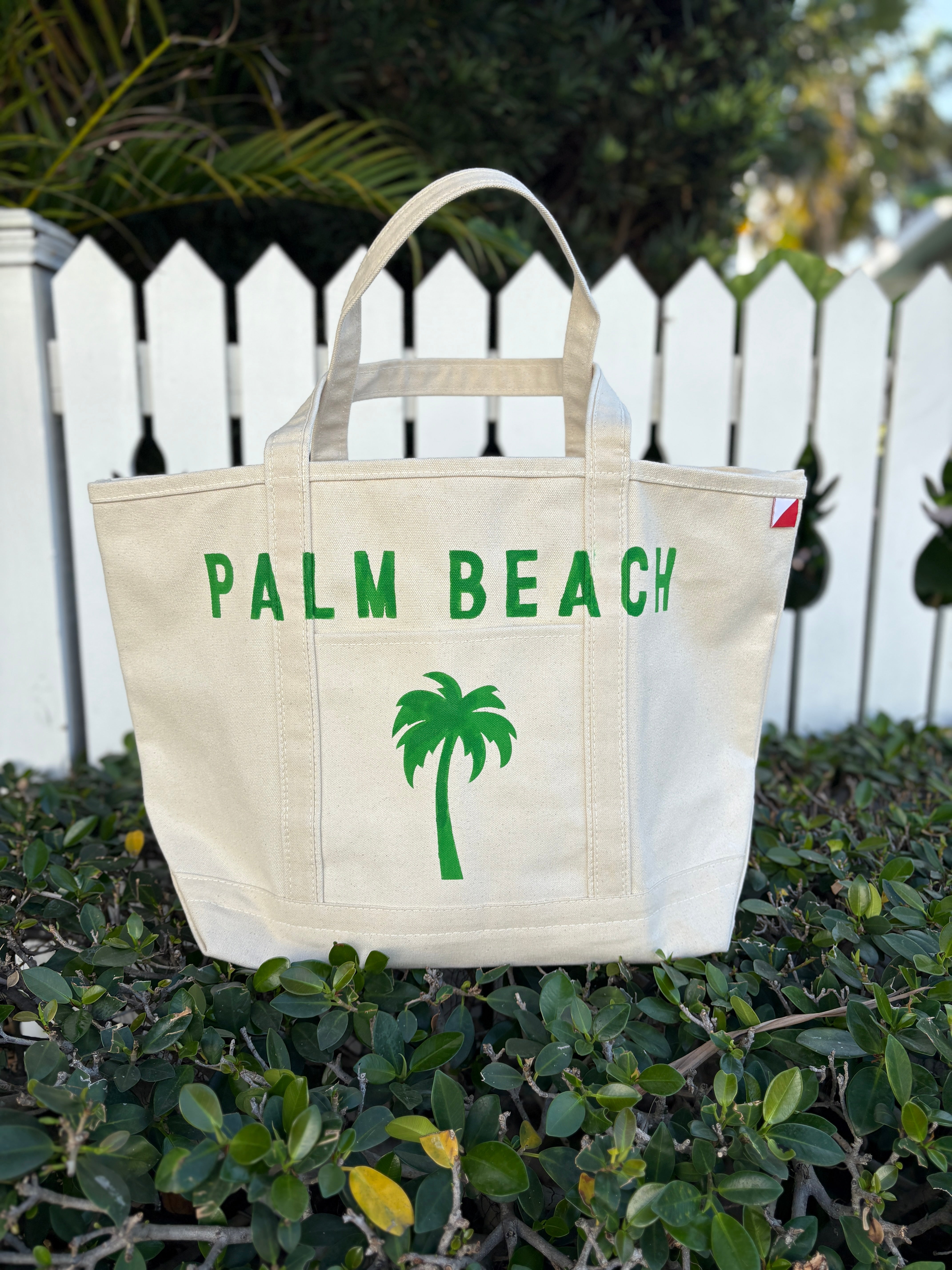 Palm Beach Tote – Green Palm Edition | Large Canvas Carryall