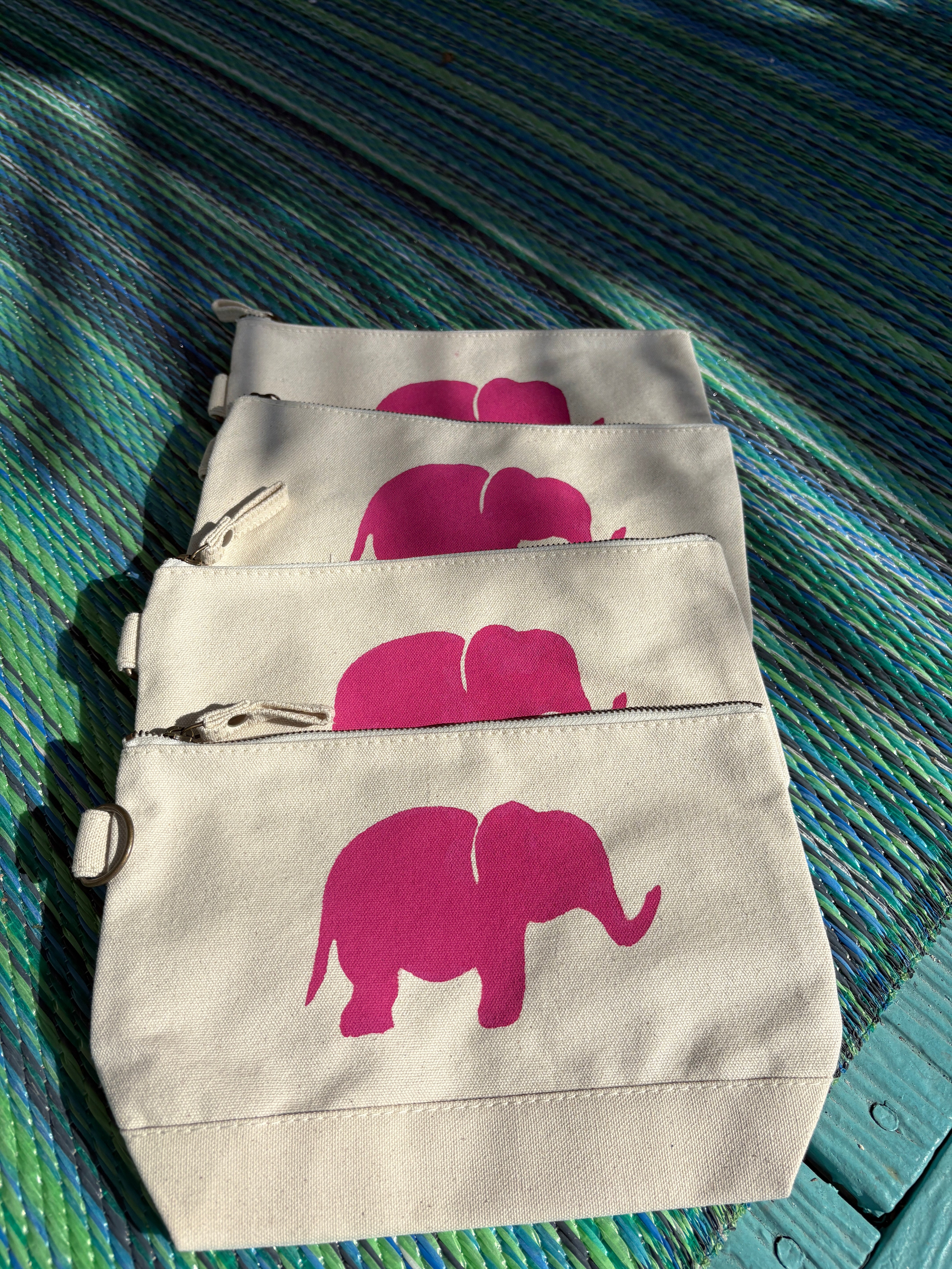 Pink Elephant Zip Pouch