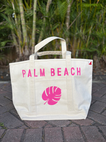 The Palm Beach Tote – Pink Palm Leaf Edition