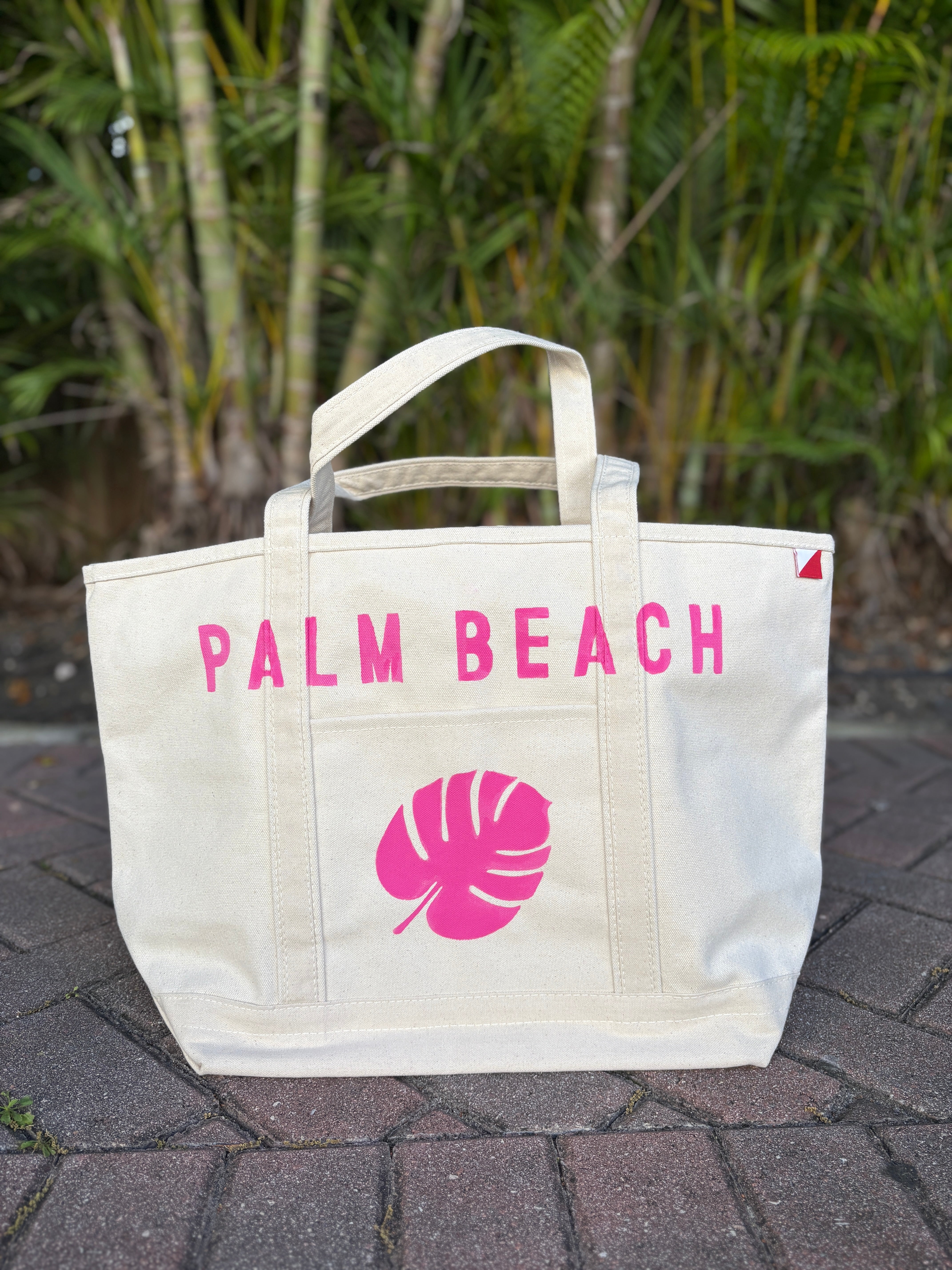 The Palm Beach Tote – Pink Palm Leaf Edition