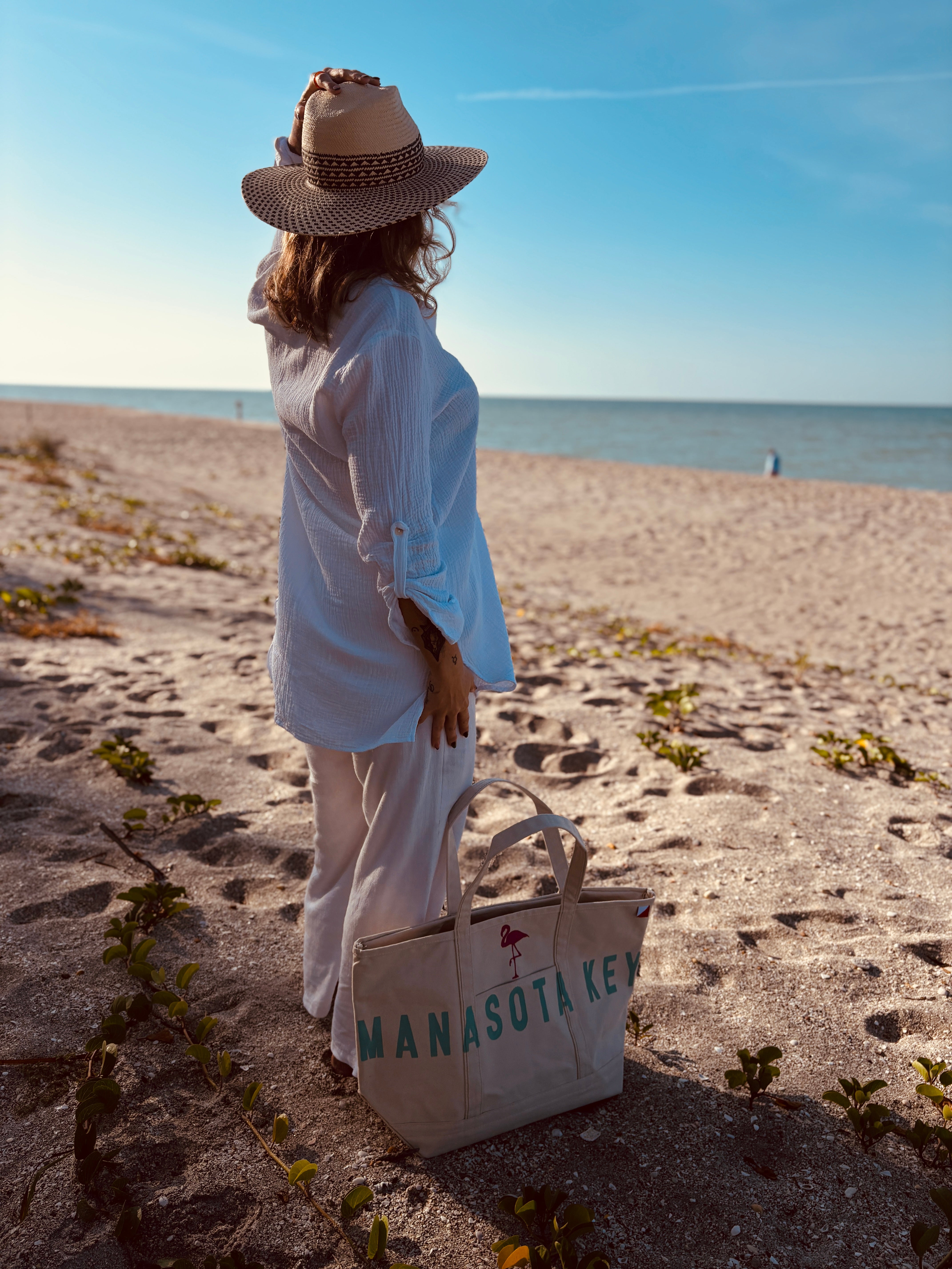 Manasota Key 🦩Large Tote