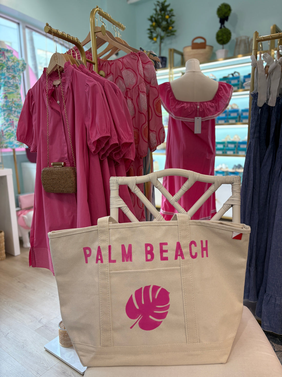 The Palm Beach Tote – Pink Palm Leaf Edition