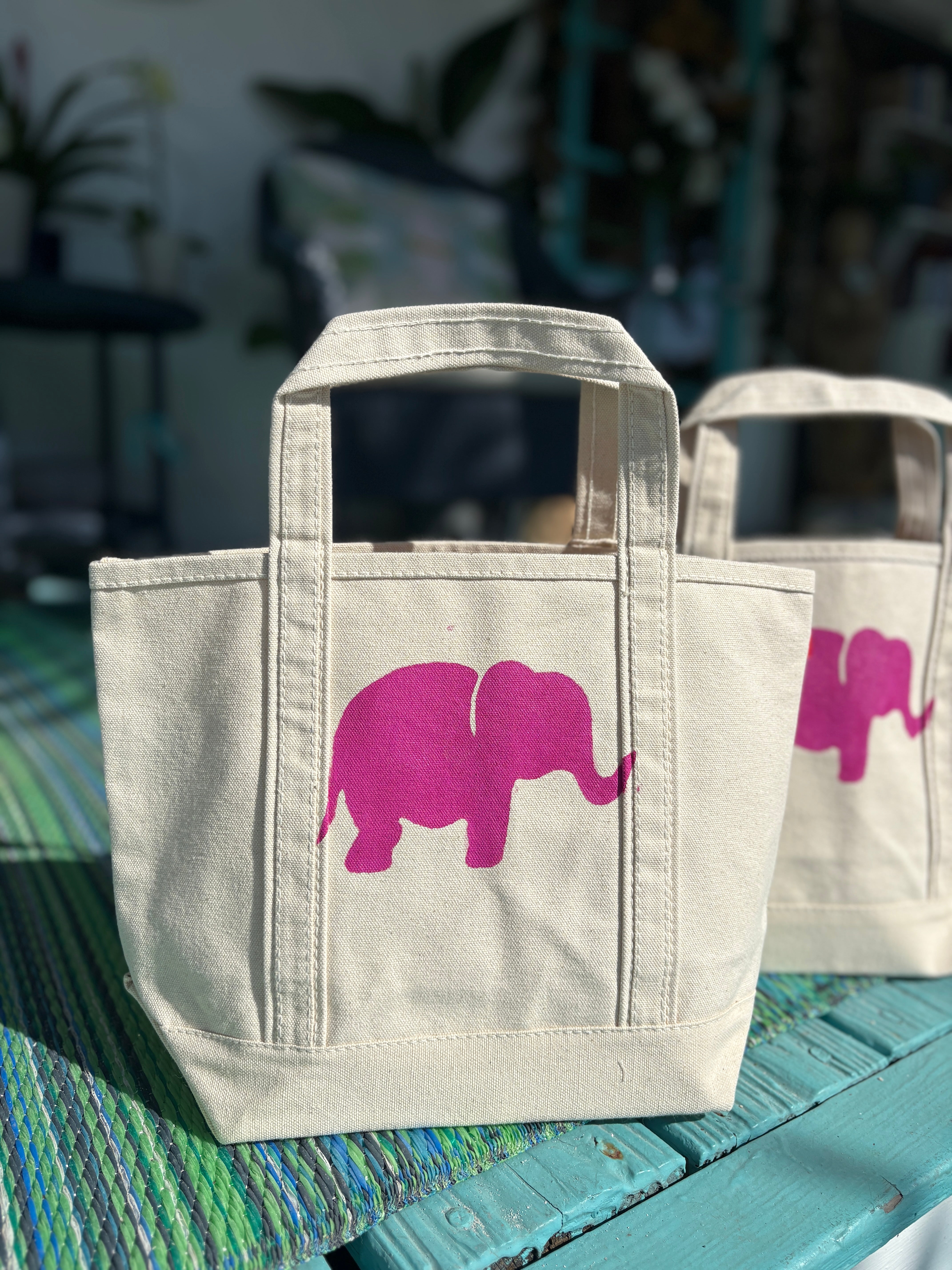 Pink Elephant Mini Tote