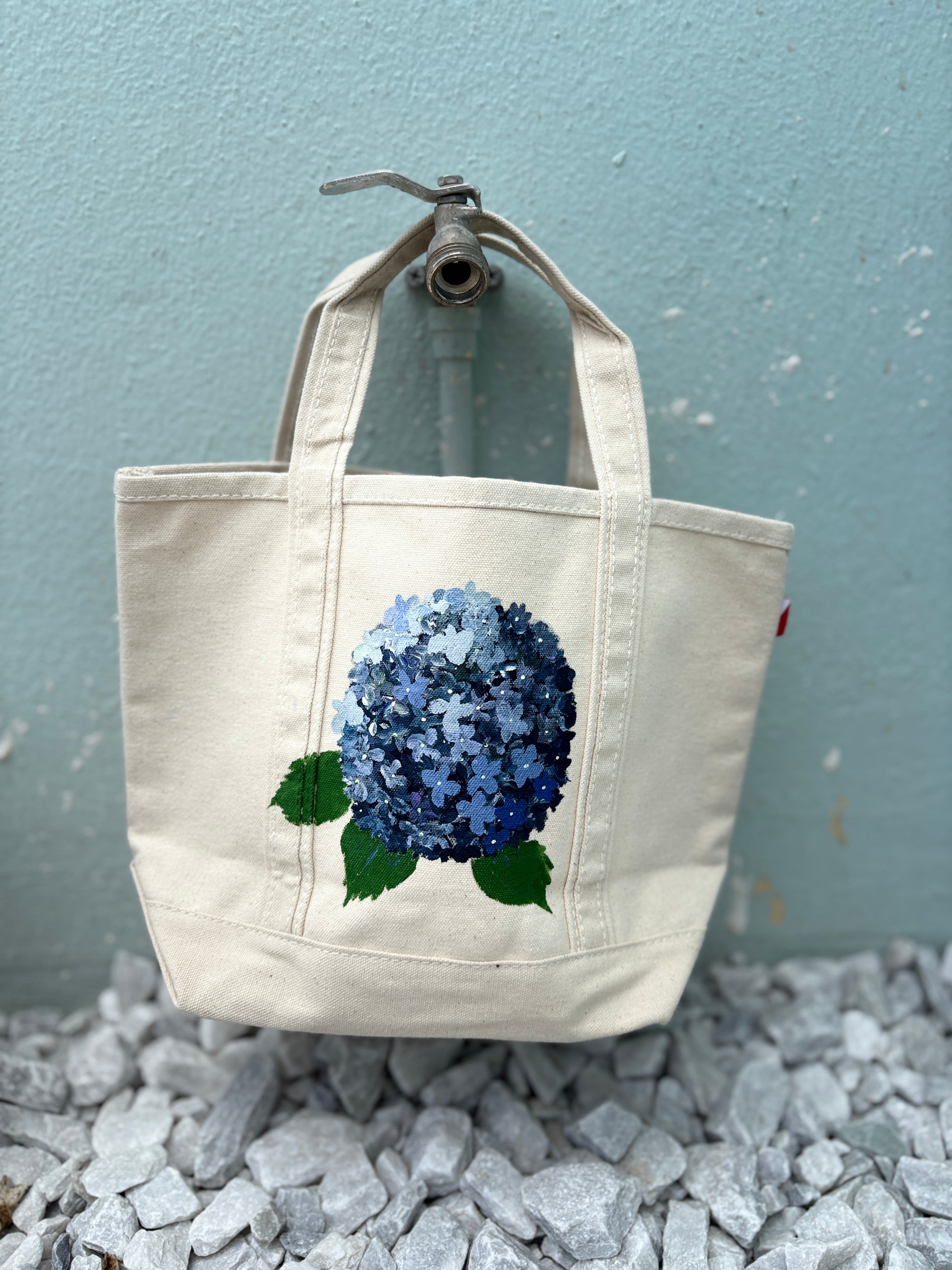 Nantucket Hydrangea ACK Mini-Tote Hand-Painted