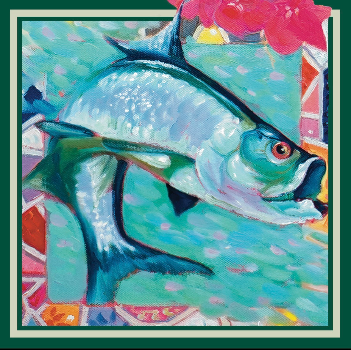 The Boca Grande Silk Scarf | Gasparilla Green