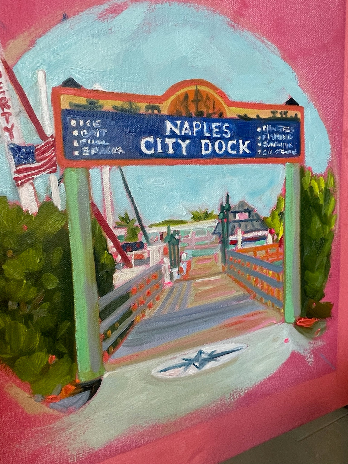 Naples Pier | Silk Scarf – City Dock Indigo