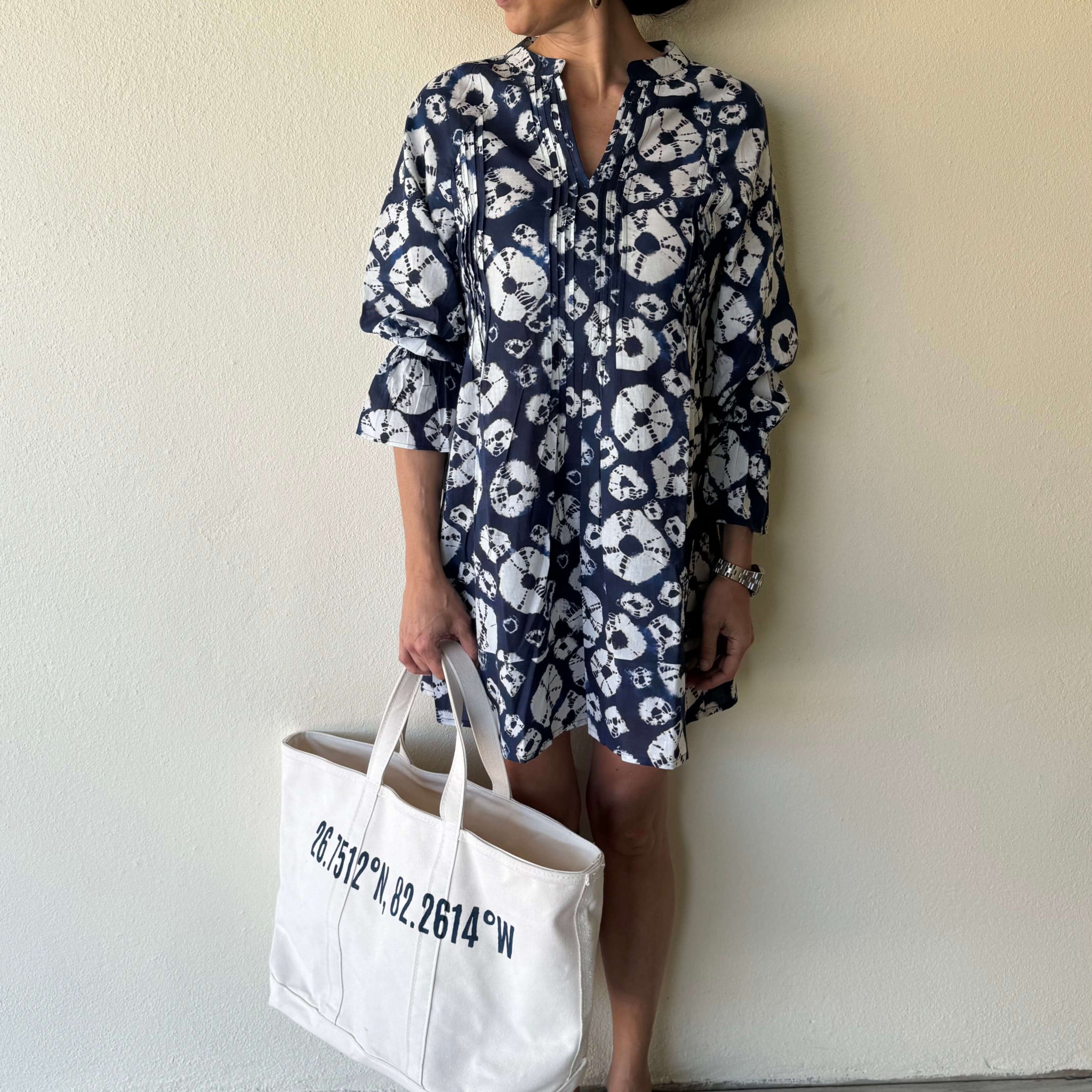 Boca Grande Coordinates Large Tote in Nautical Navy