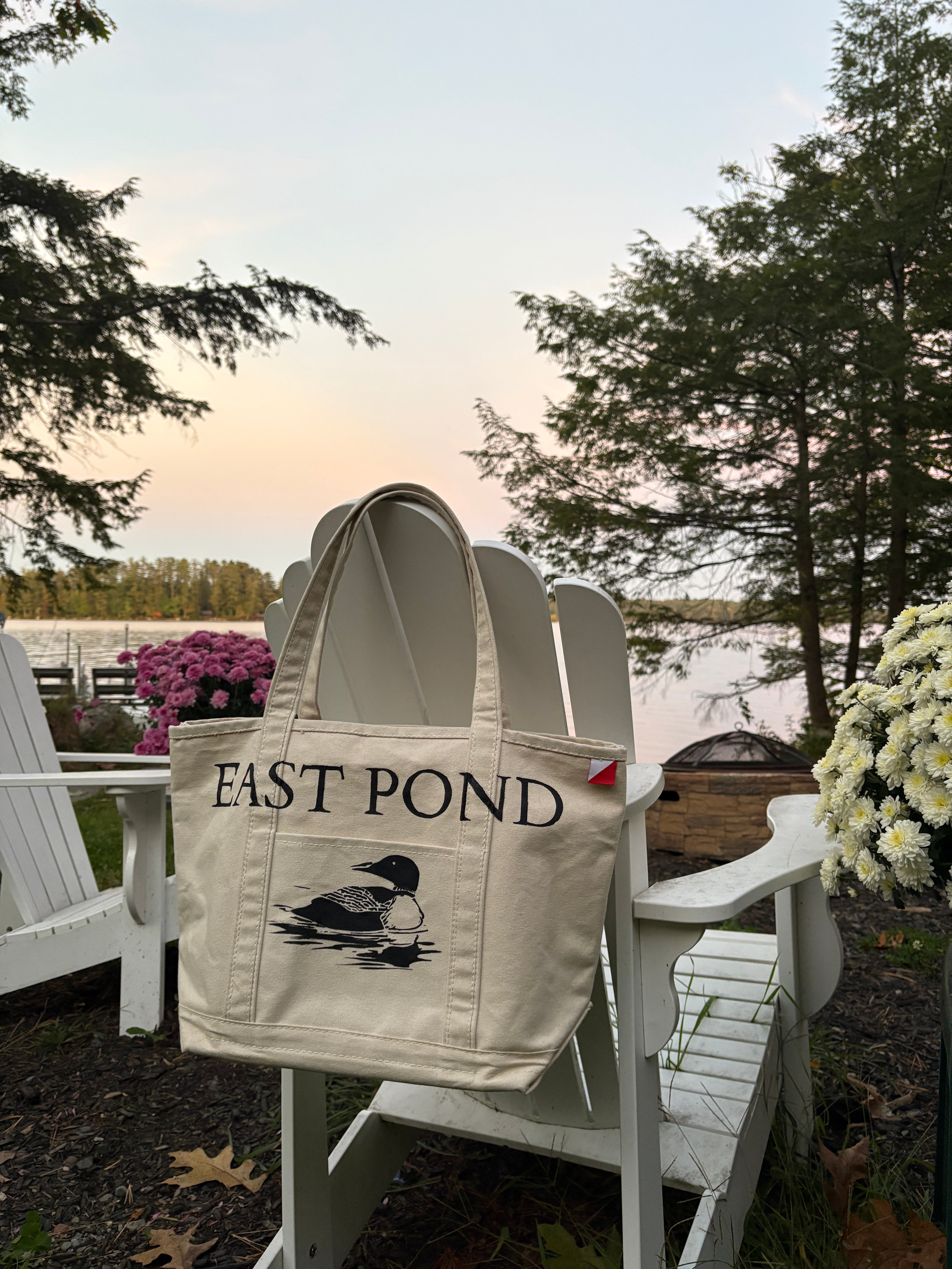 Custom hand-painted large tote bag