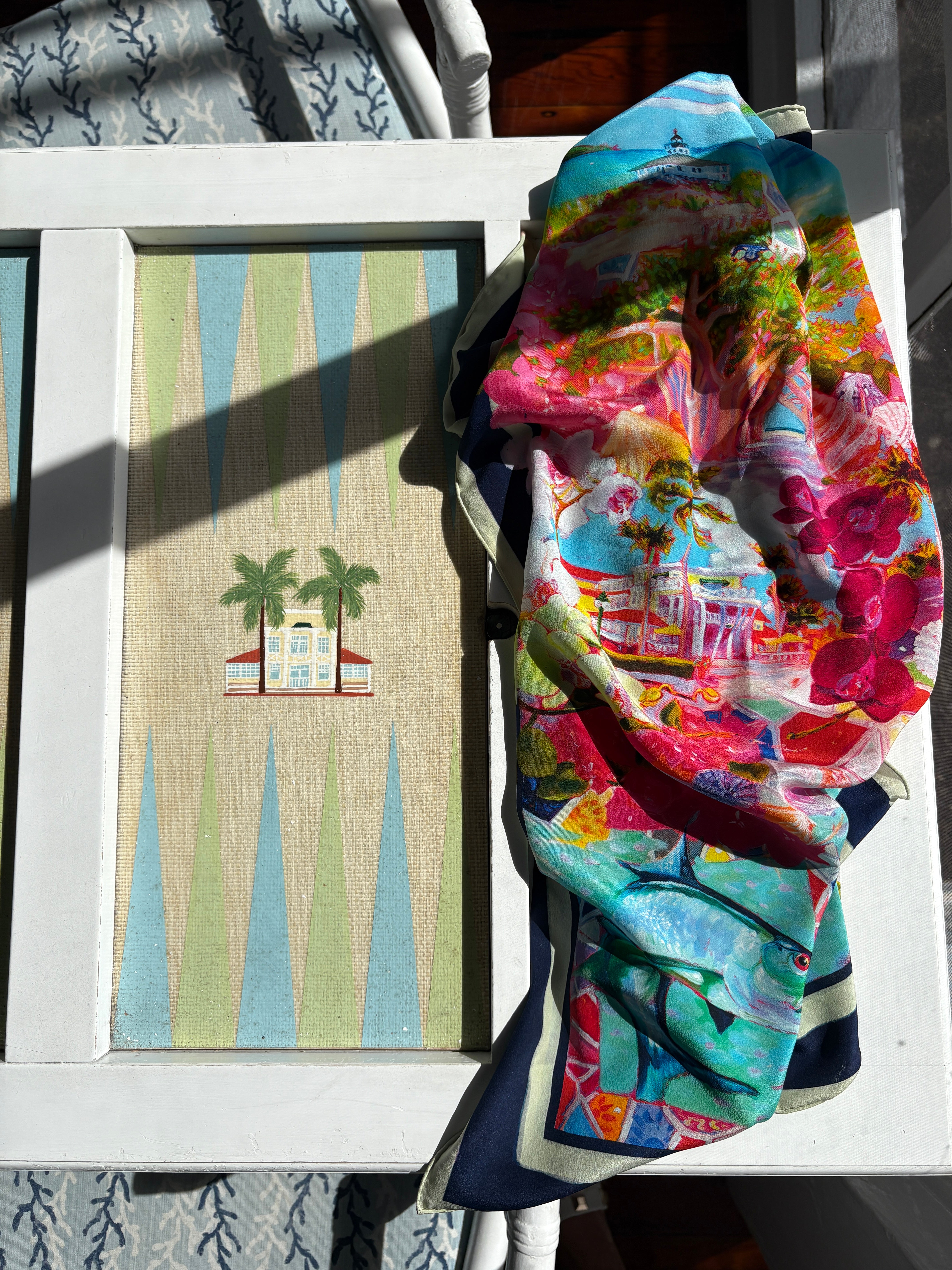 The Boca Grande Silk Scarf - Midnight Pass