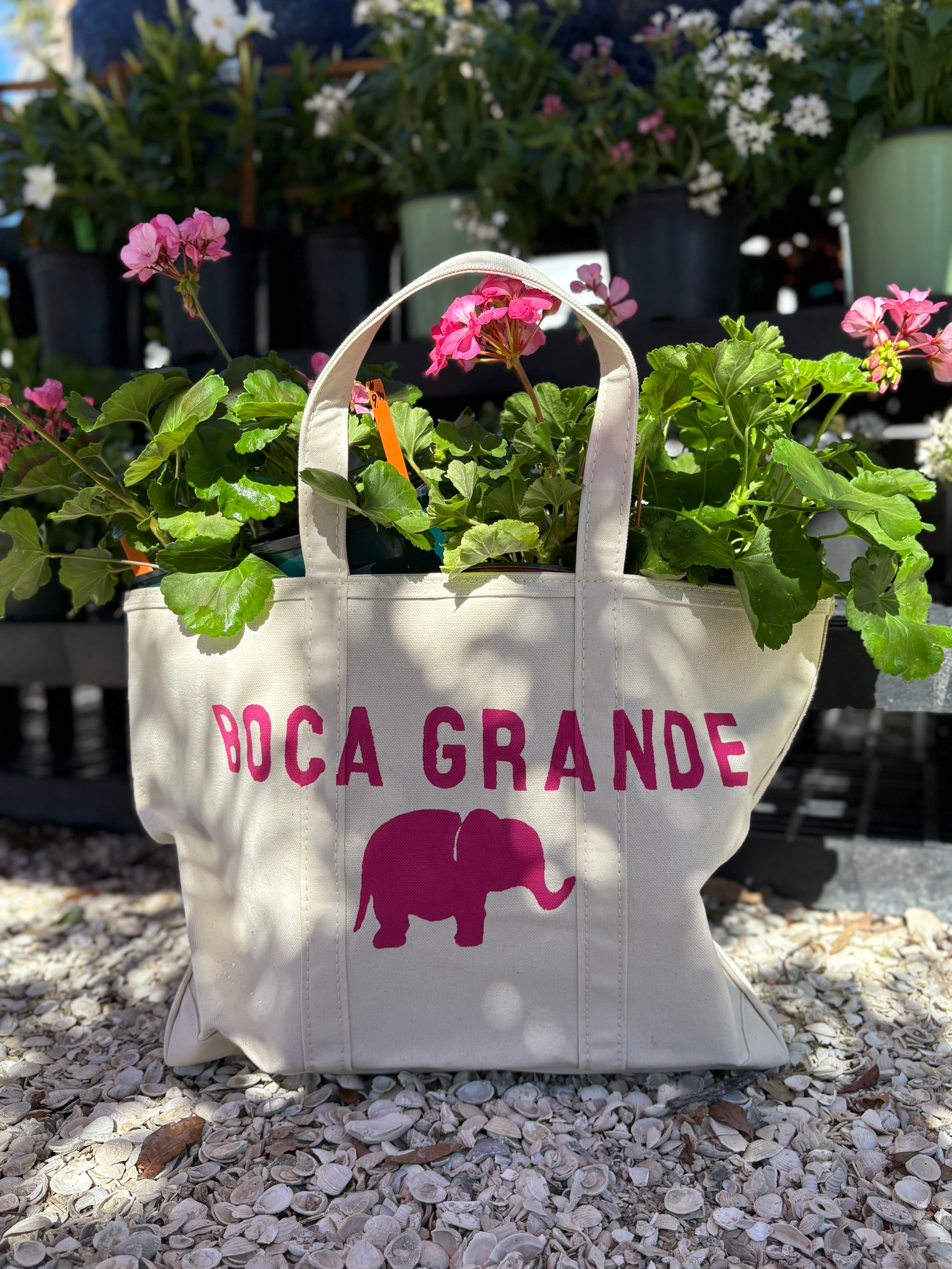 Boca Grande Pink Elephant Tote – Large