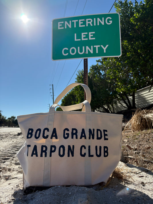 The Original Boca Grande hand-painted Tarpon Club Tote