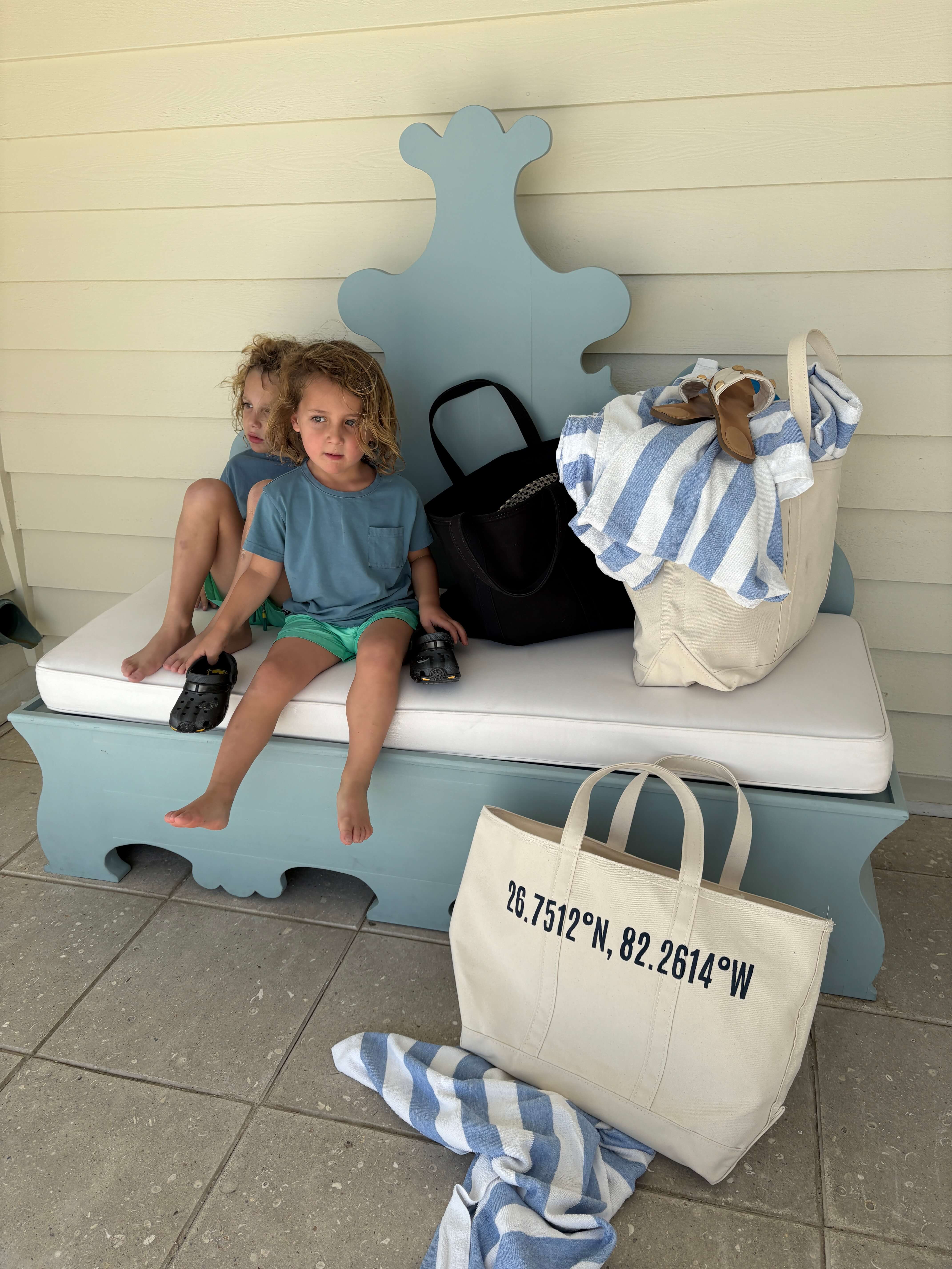 Boca Grande Coordinates Large Tote in Nautical Navy