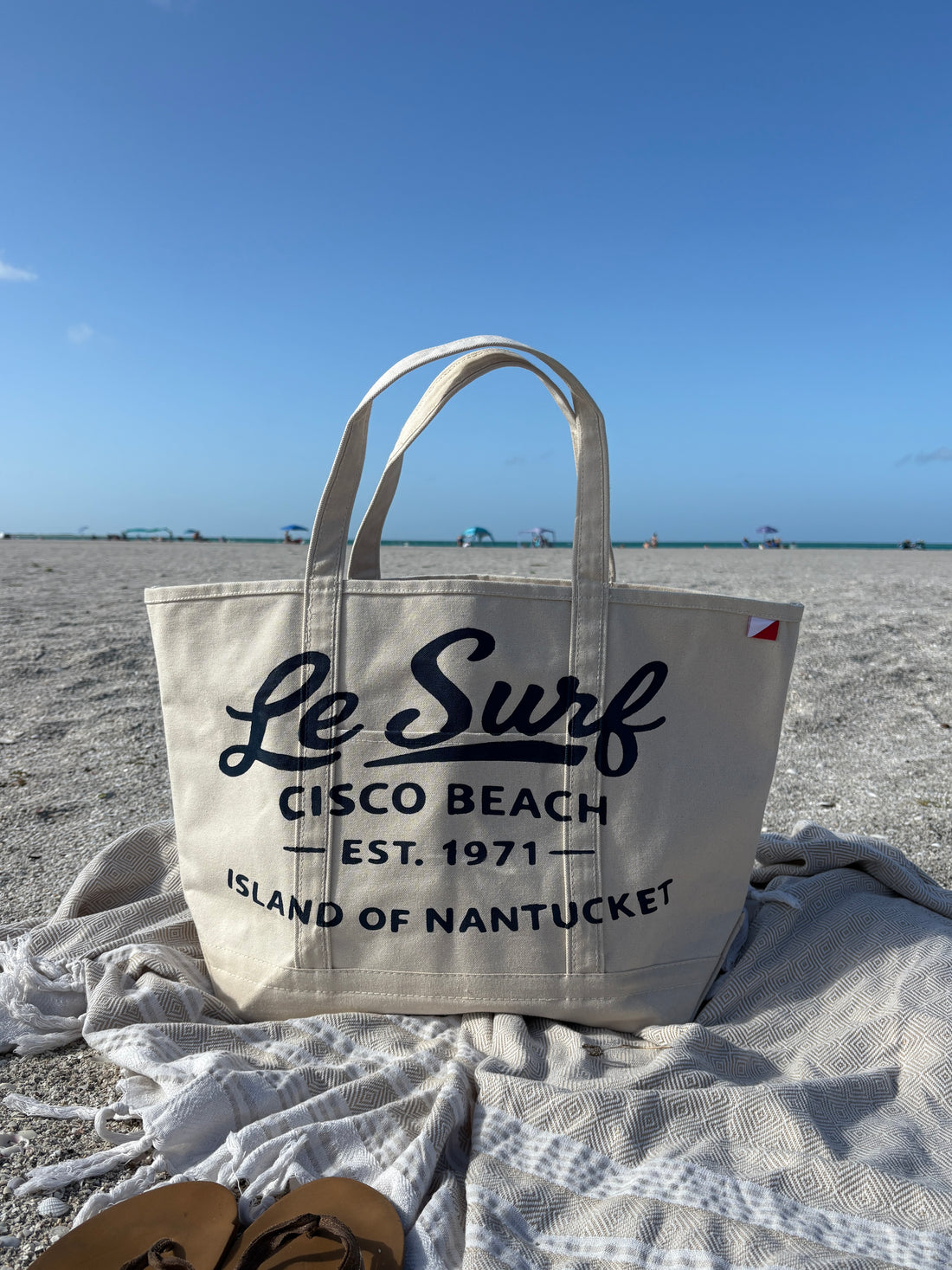 LBS Designs custom Nantucket tote inspired by Cisco Beach