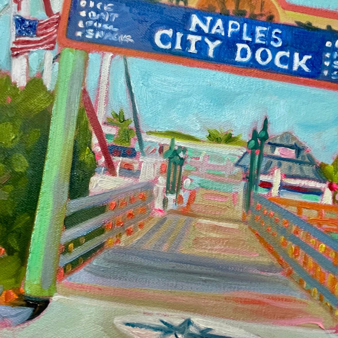 Naples City Dock, painted up close