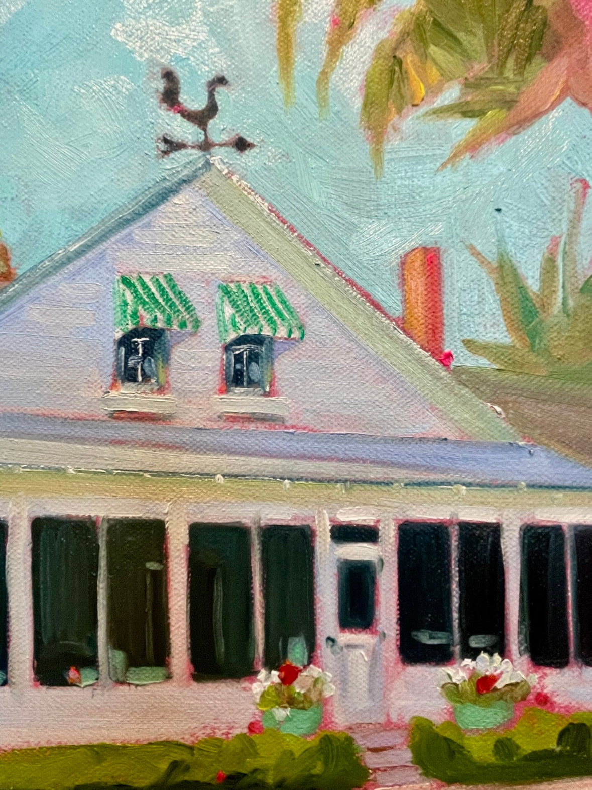 The historic cottage, painted up close