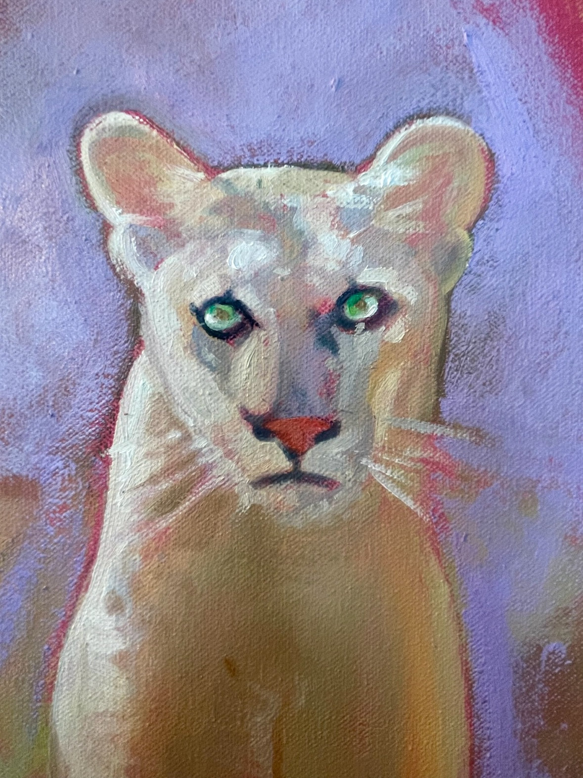 The panther, painted up close