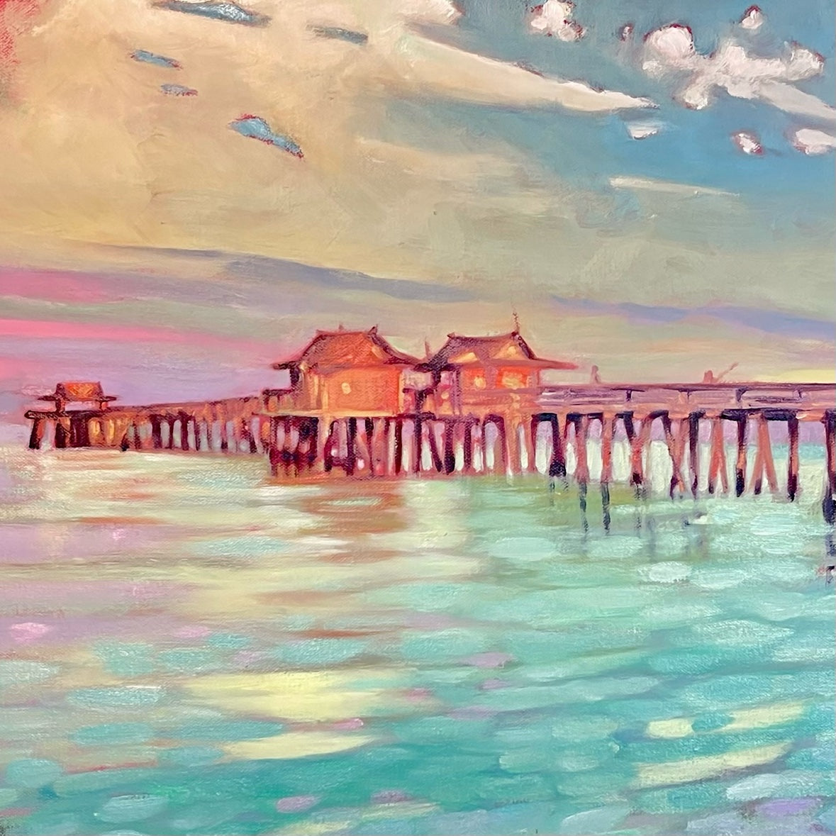 The Naples Pier, painted up close