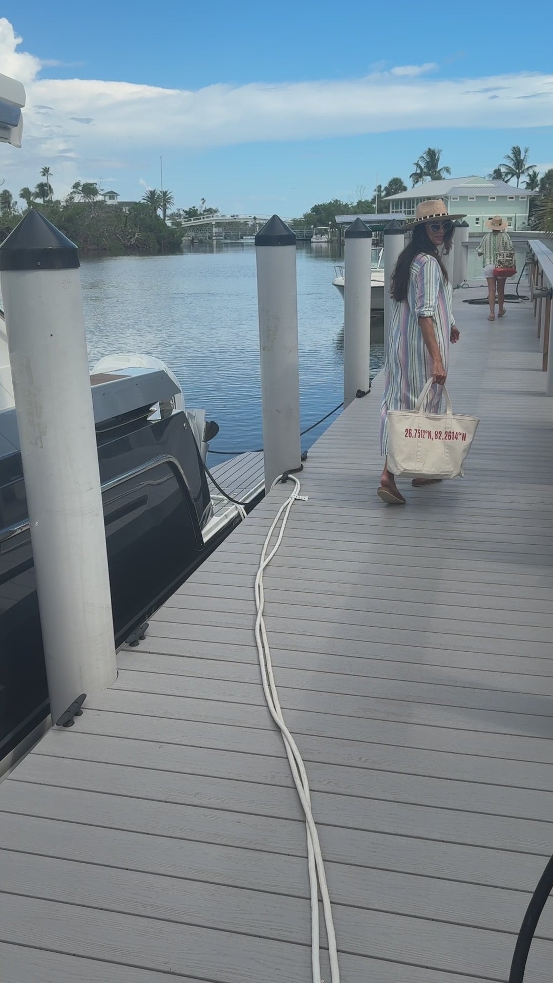 Boca Grande Coordinates Large Tote in Florida Orange