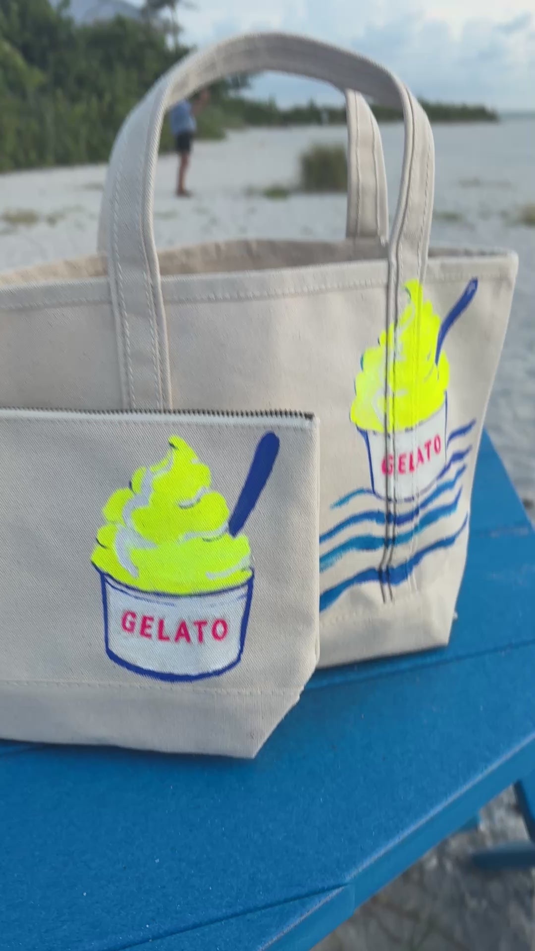 GELATO | Hand Painted Mini Zip Pouch