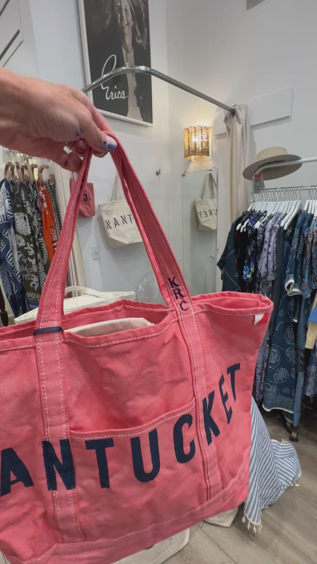 Nantucket hand-dyed hand-painted large tote