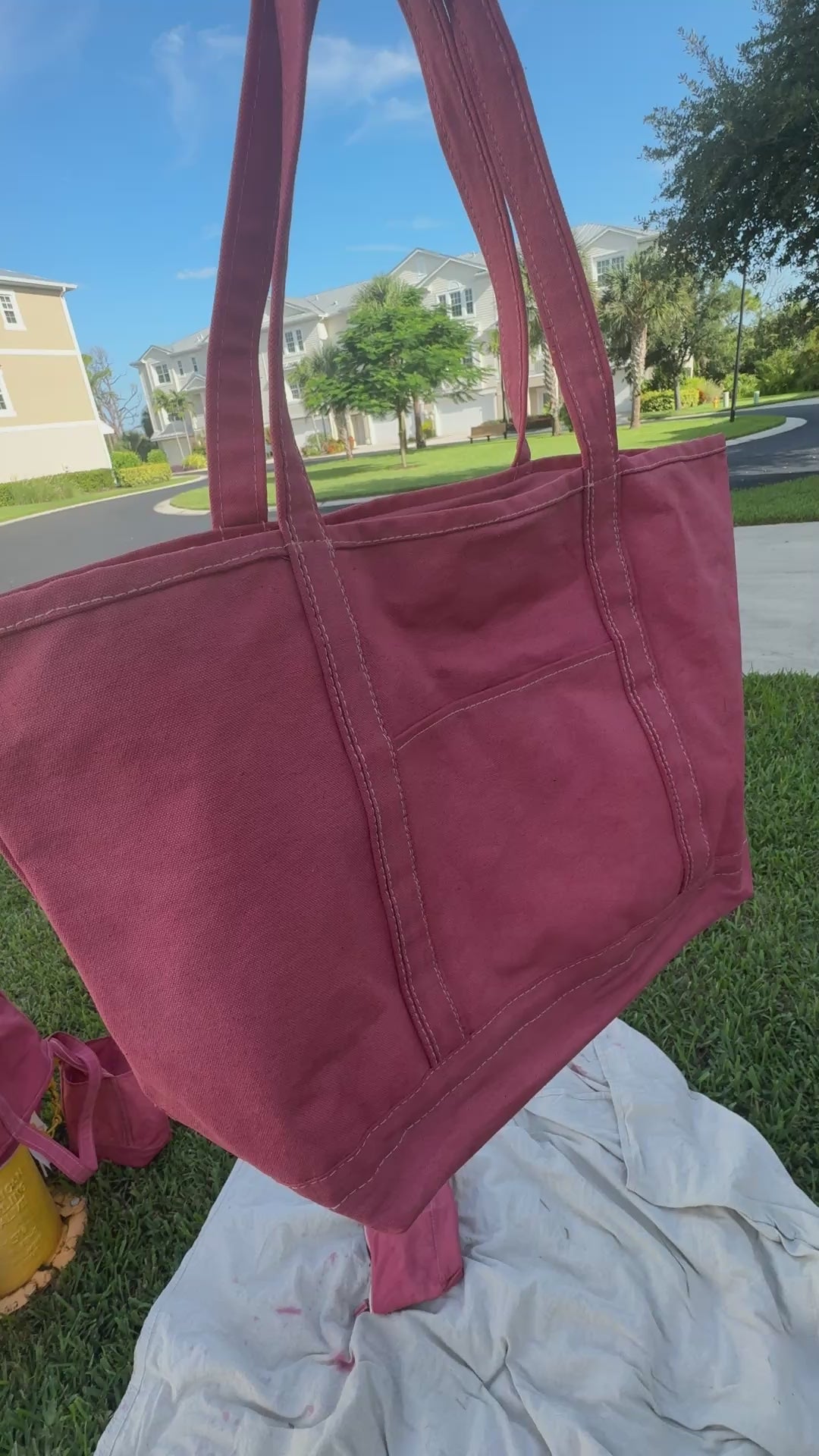 Nantucket hand-dyed hand-painted large tote